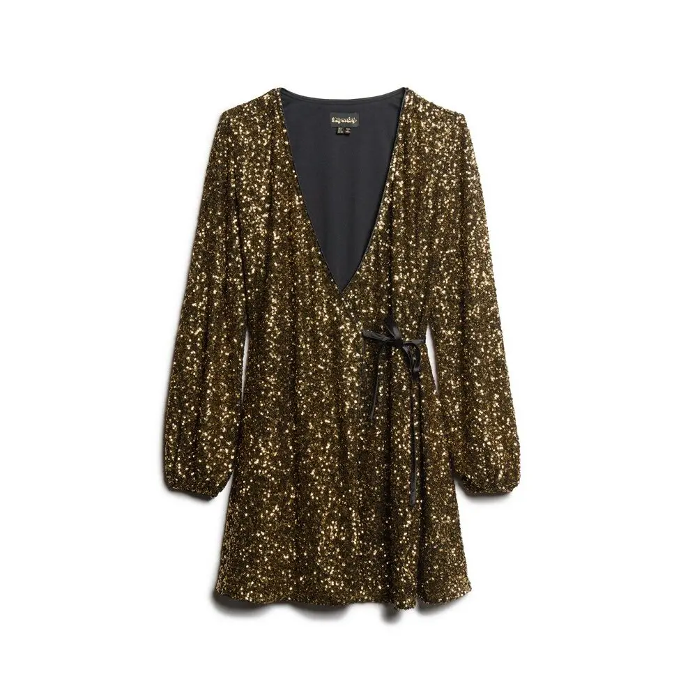 Mini robe portefeuille à sequins femme Superdry