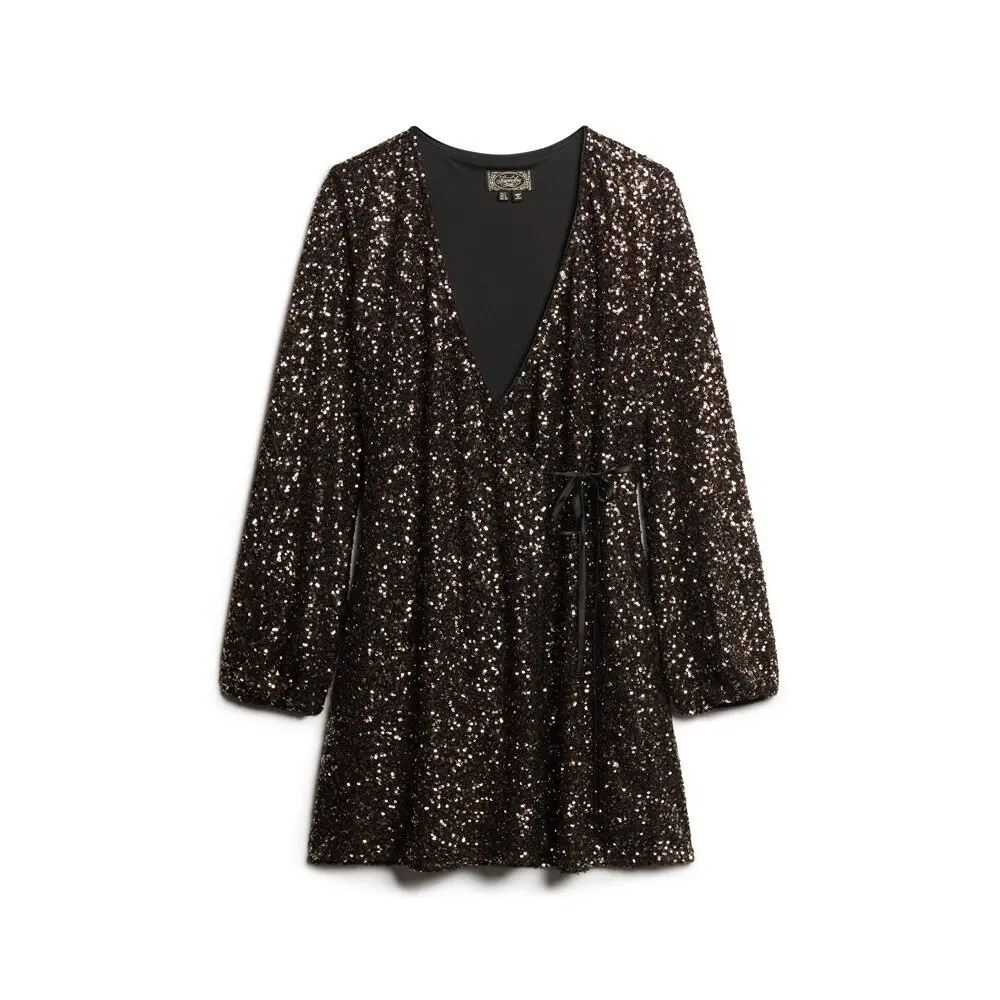 Mini robe portefeuille à sequins femme Superdry