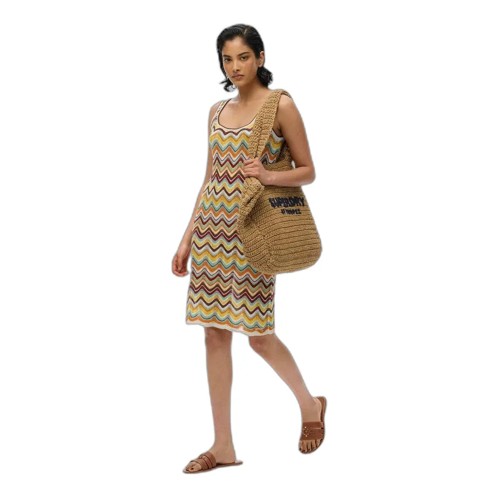 Robe courte en maille zigzag femme Superdry