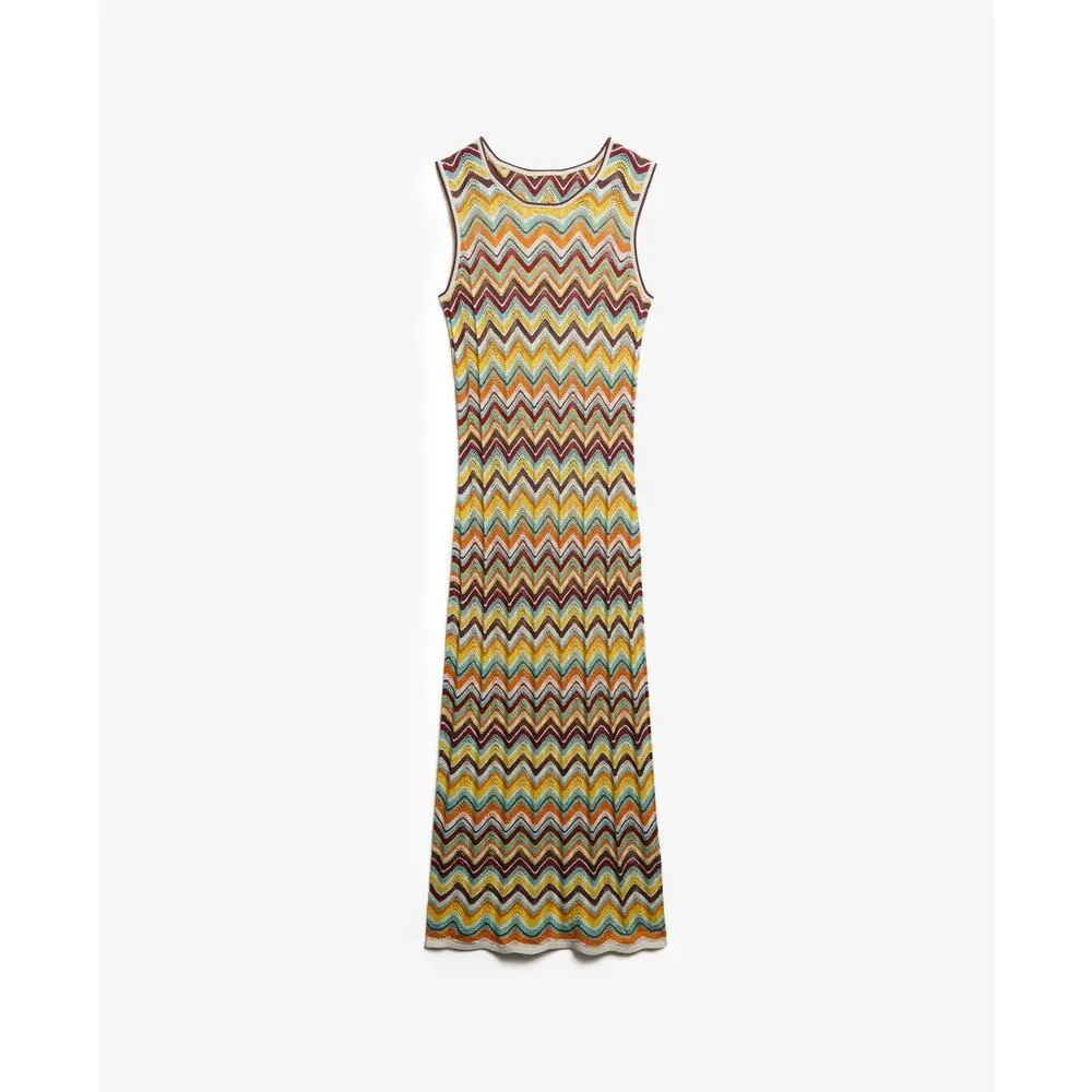 Robe mi longue en maille zigzag femme Superdry