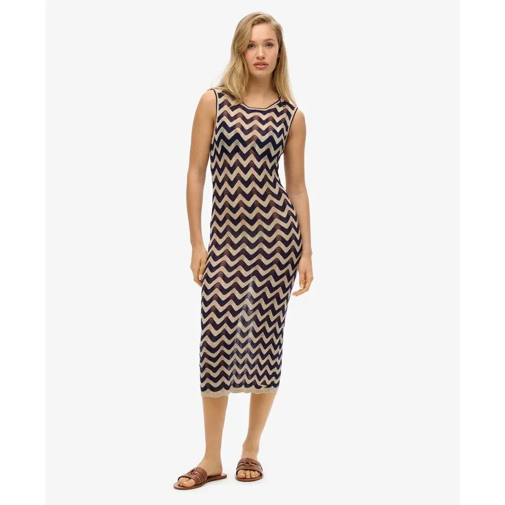 Robe pull mi longue zigzag femme Superdry