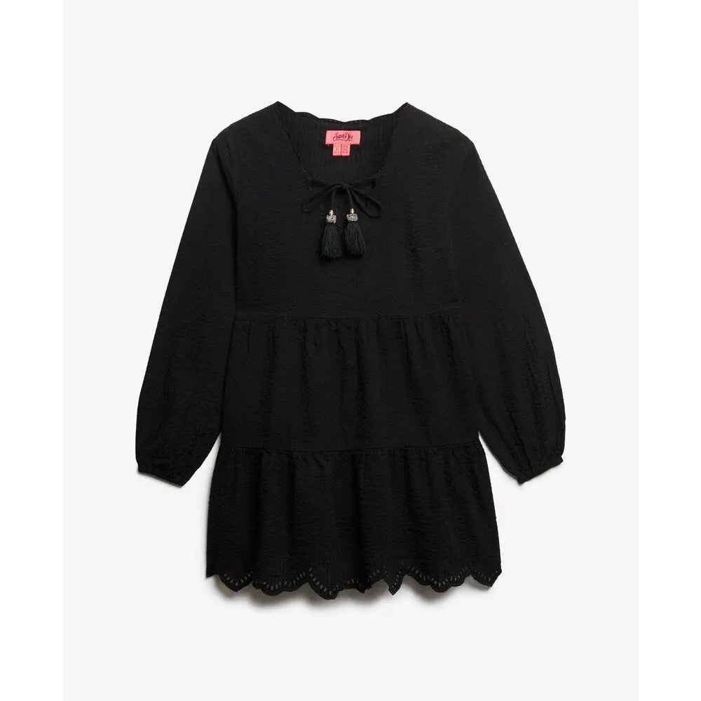 Mini robe à volants en broderie femme Superdry d