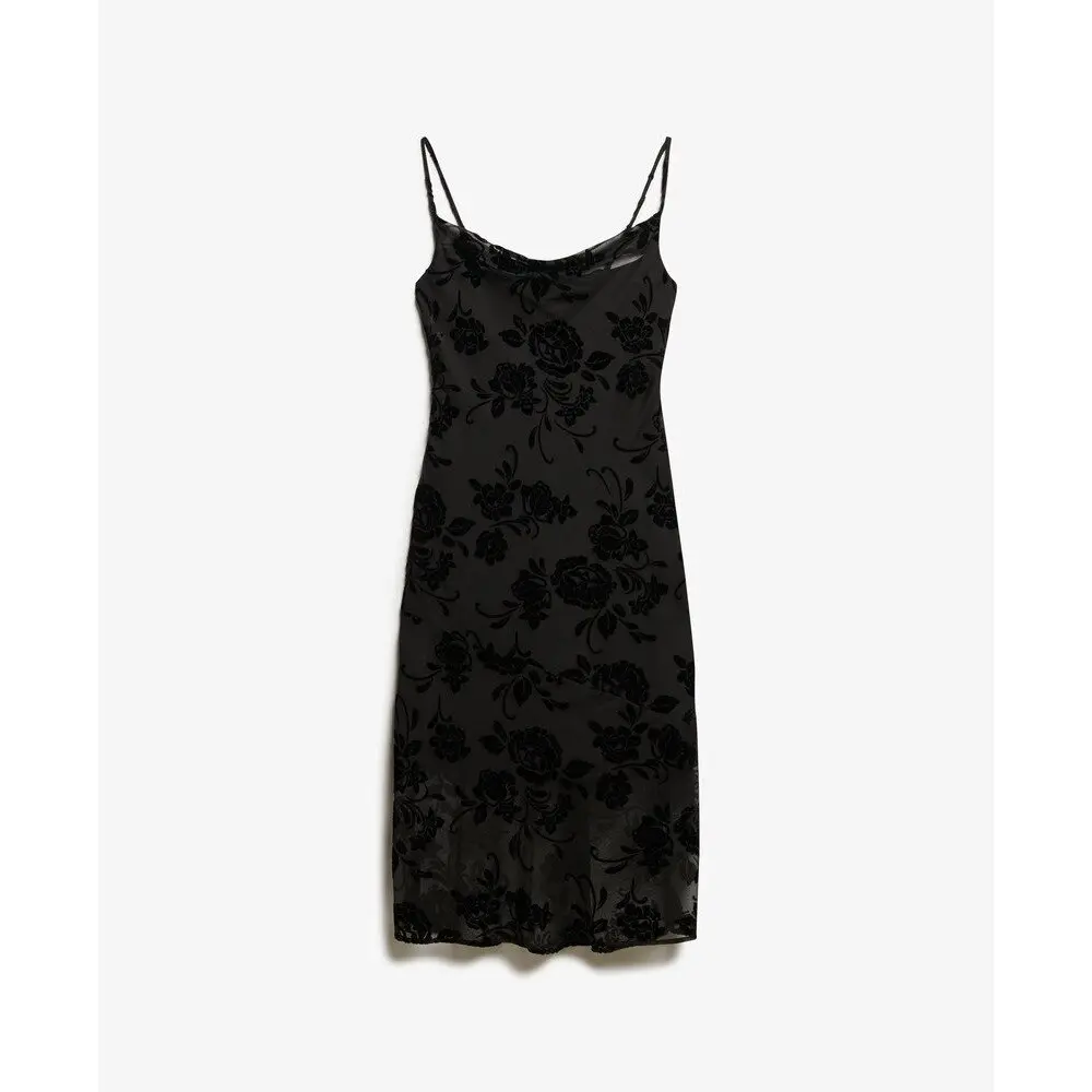 Robe à enfiler à col bénitier mi longue effet dévoré femme Superdry