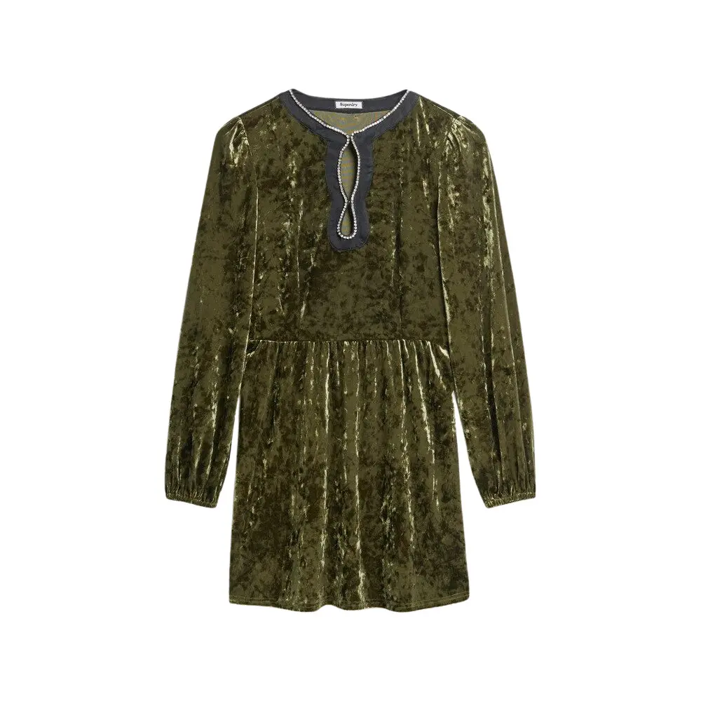 Robe courte en velours ornée de strass femme Superdry
