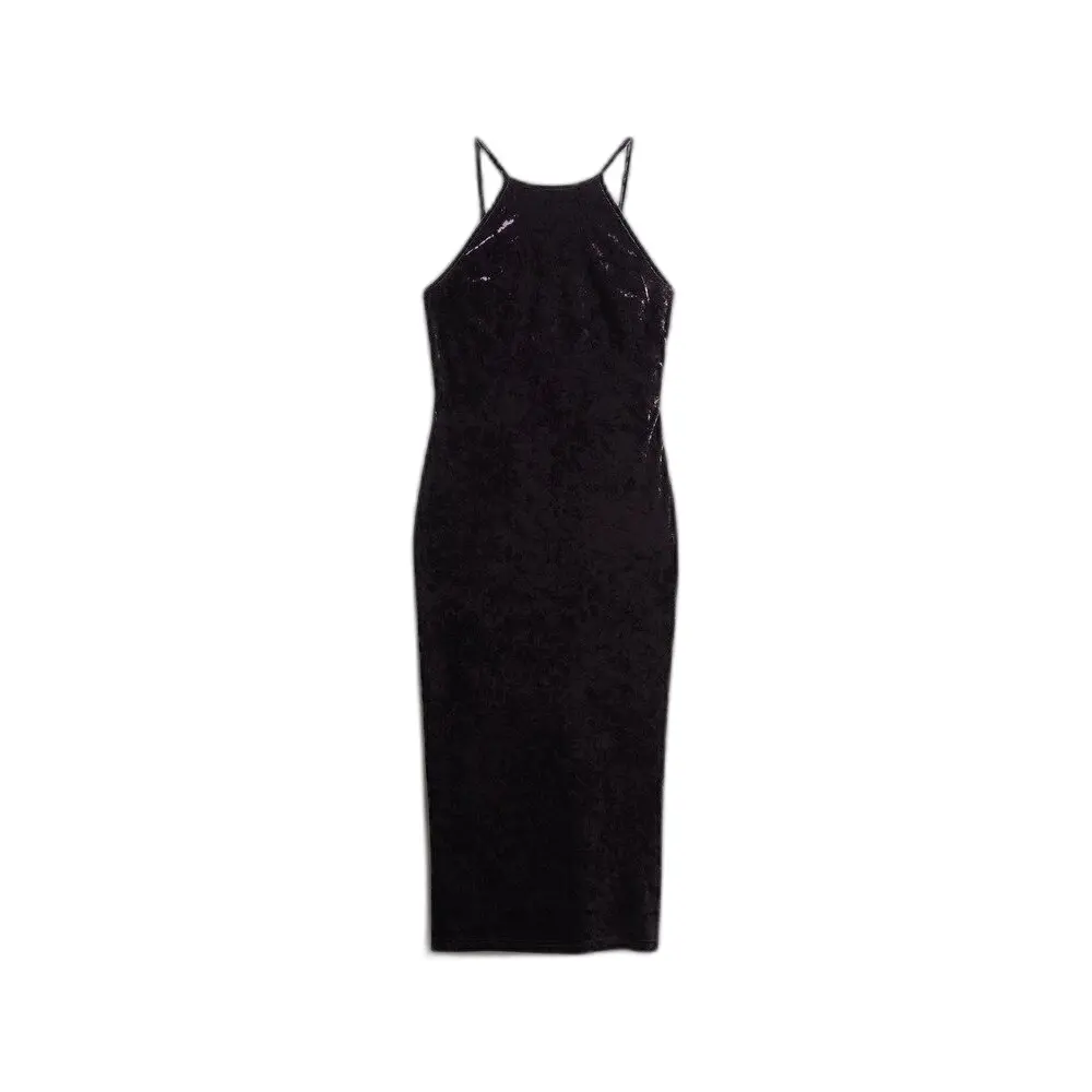 Robe mi longue en velours avec dos en dentelle femme Superdry