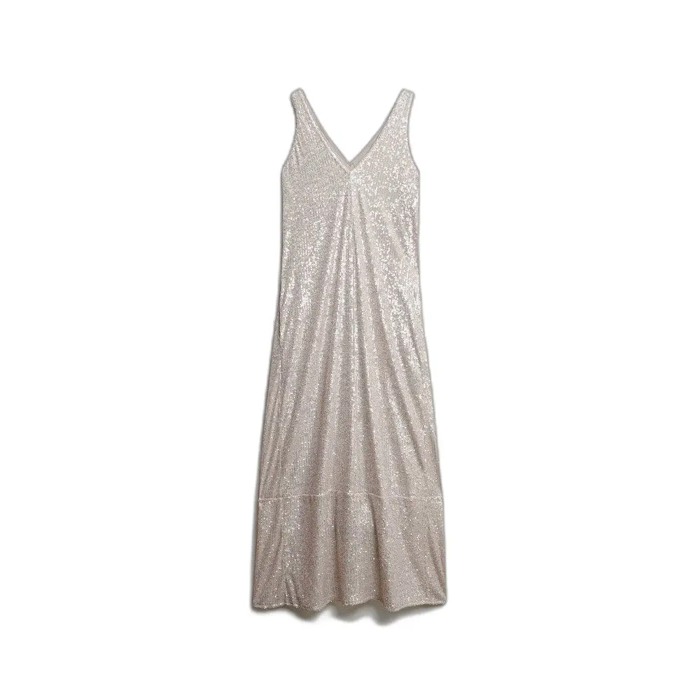 Robe longe à col V et sequins femme Superdry