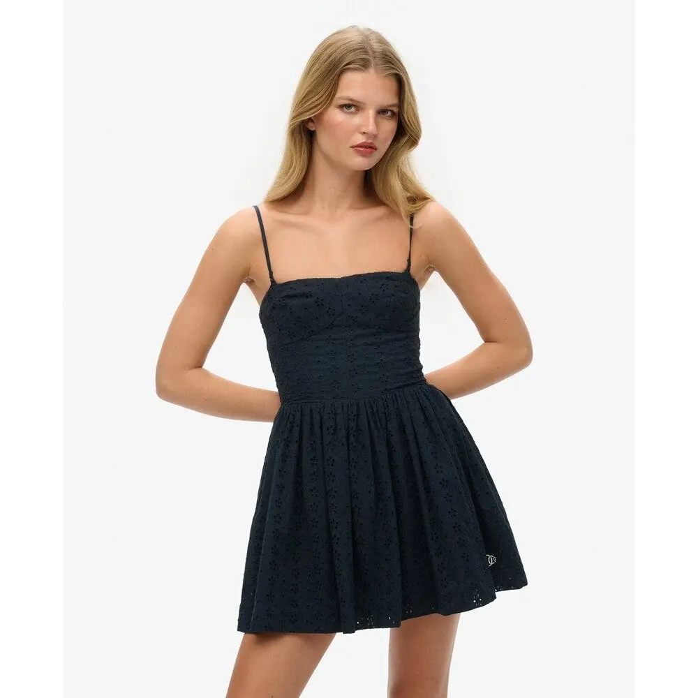 Robe caraco courte brodée femme Superdry