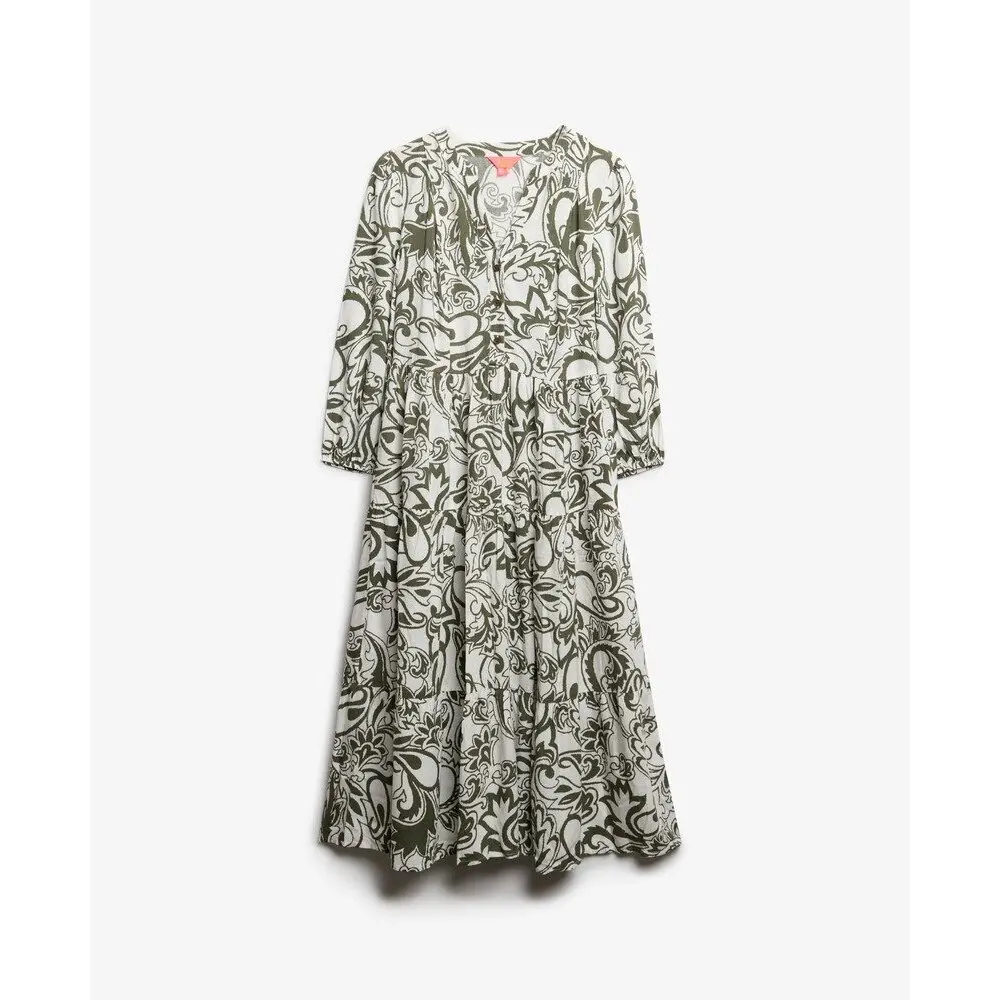 Robe mi longue à volants femme Superdry