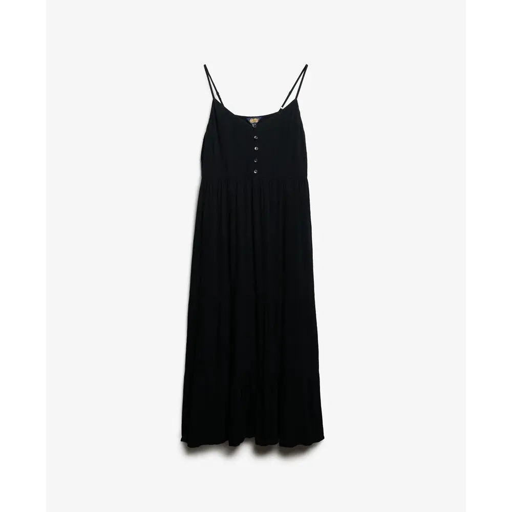 Robe mi longue semi boutonnée à volants femme Superdry