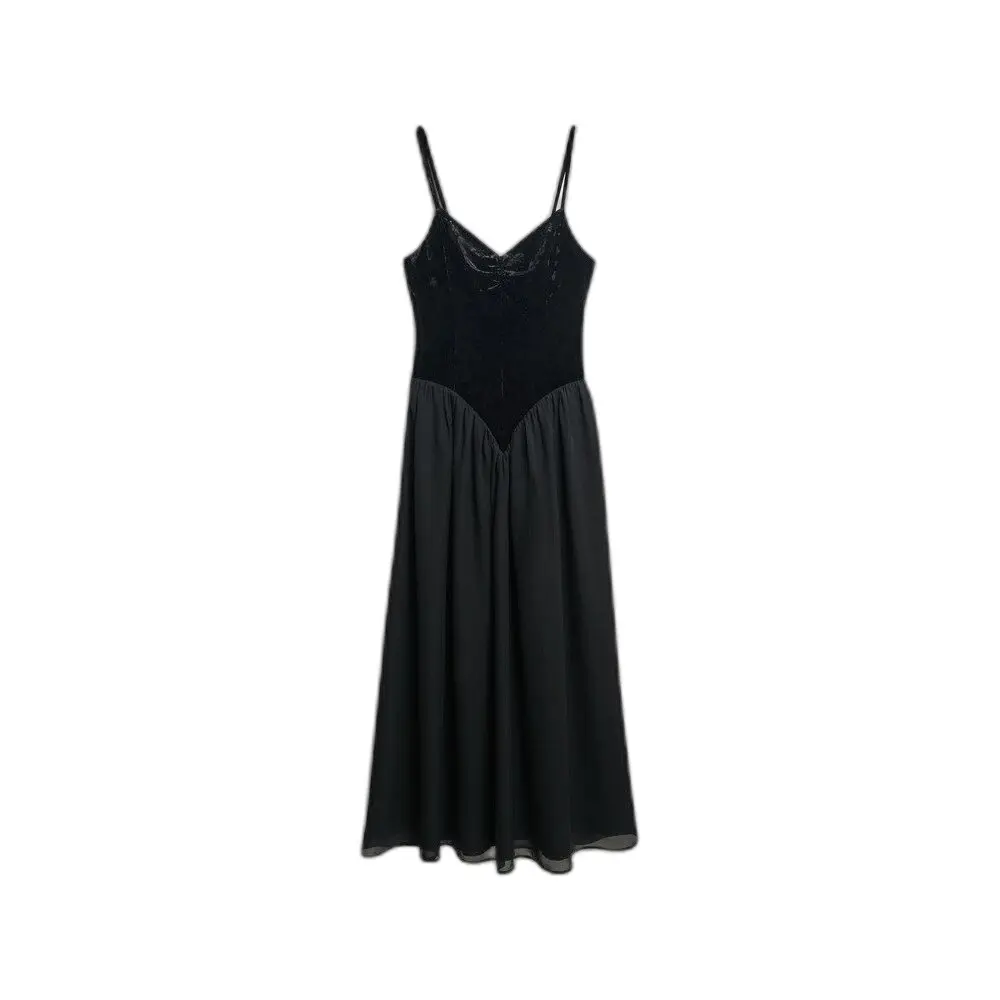 Robe midi corset en velours femme Superdry