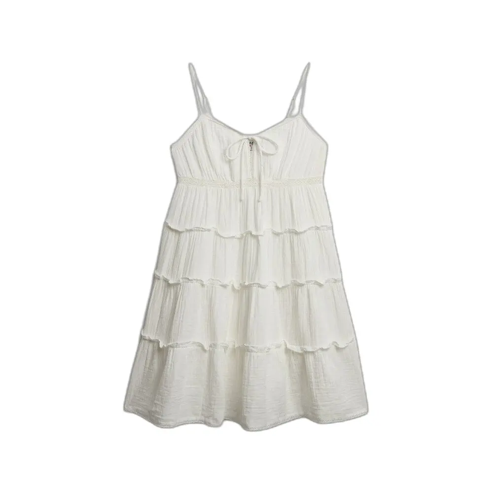 Mini robe à volants en étamine femme Superdry Mini robe à volants en étamine femme Superdry