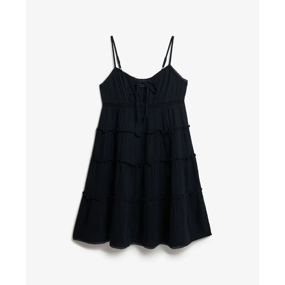 Mini robe à volants en étamine femme Superdry Mini robe à volants en étamine femme Superdry