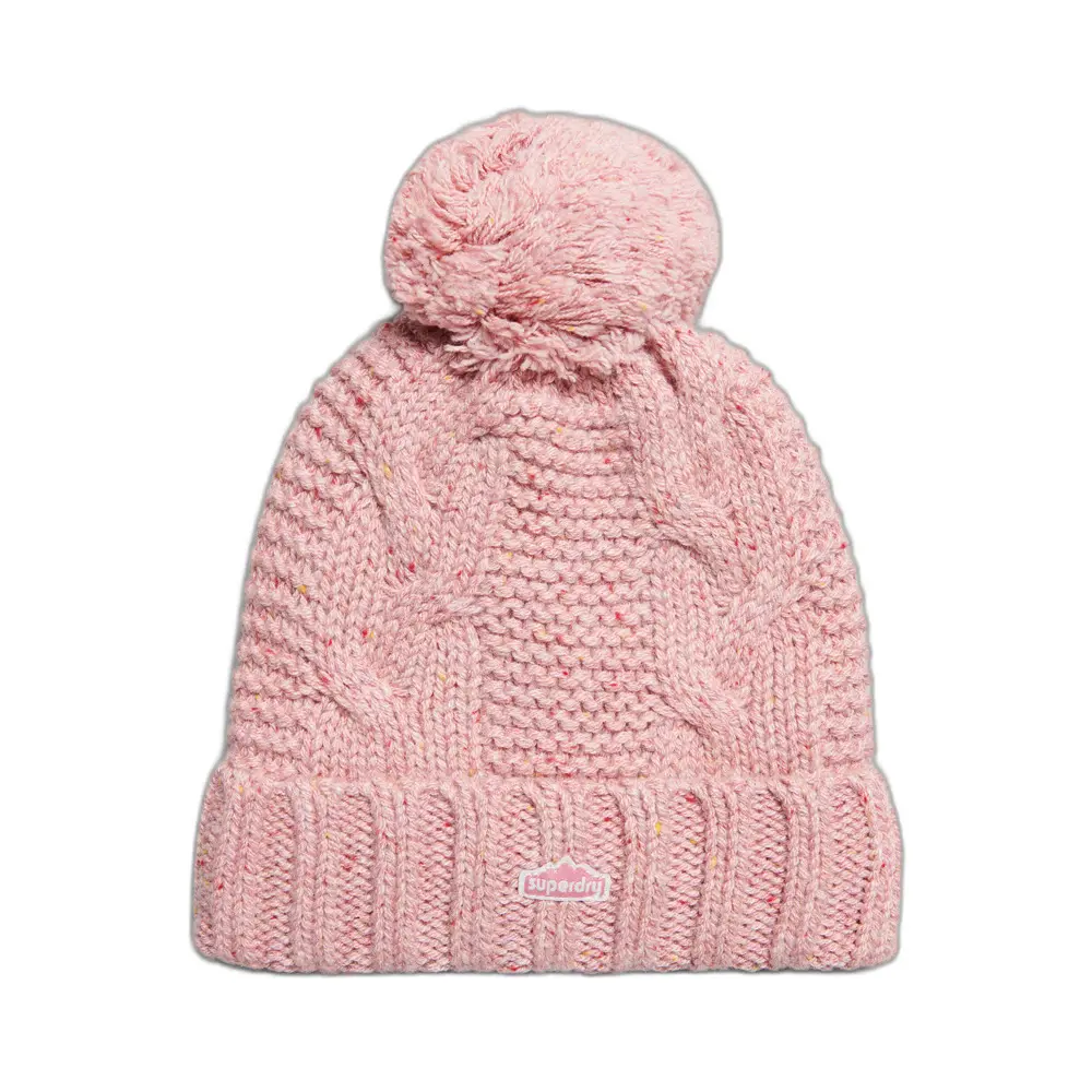 Bonnet pompon en mailles torsadées femme Superdry