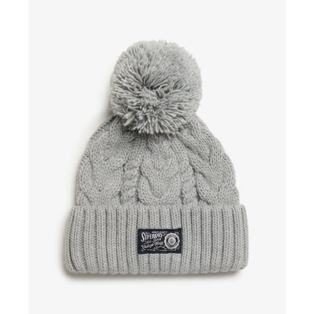 Bonnet épais en maille torsadée femme Superdry