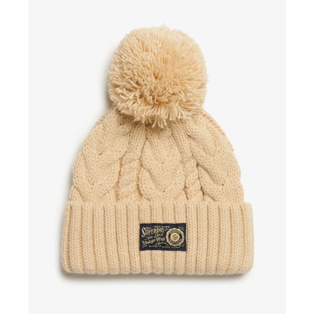 Bonnet épais en maille torsadée femme Superdry