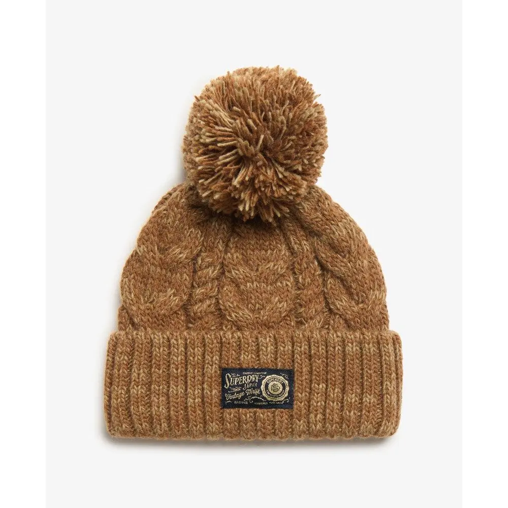 Bonnet épais en maille torsadée femme Superdry
