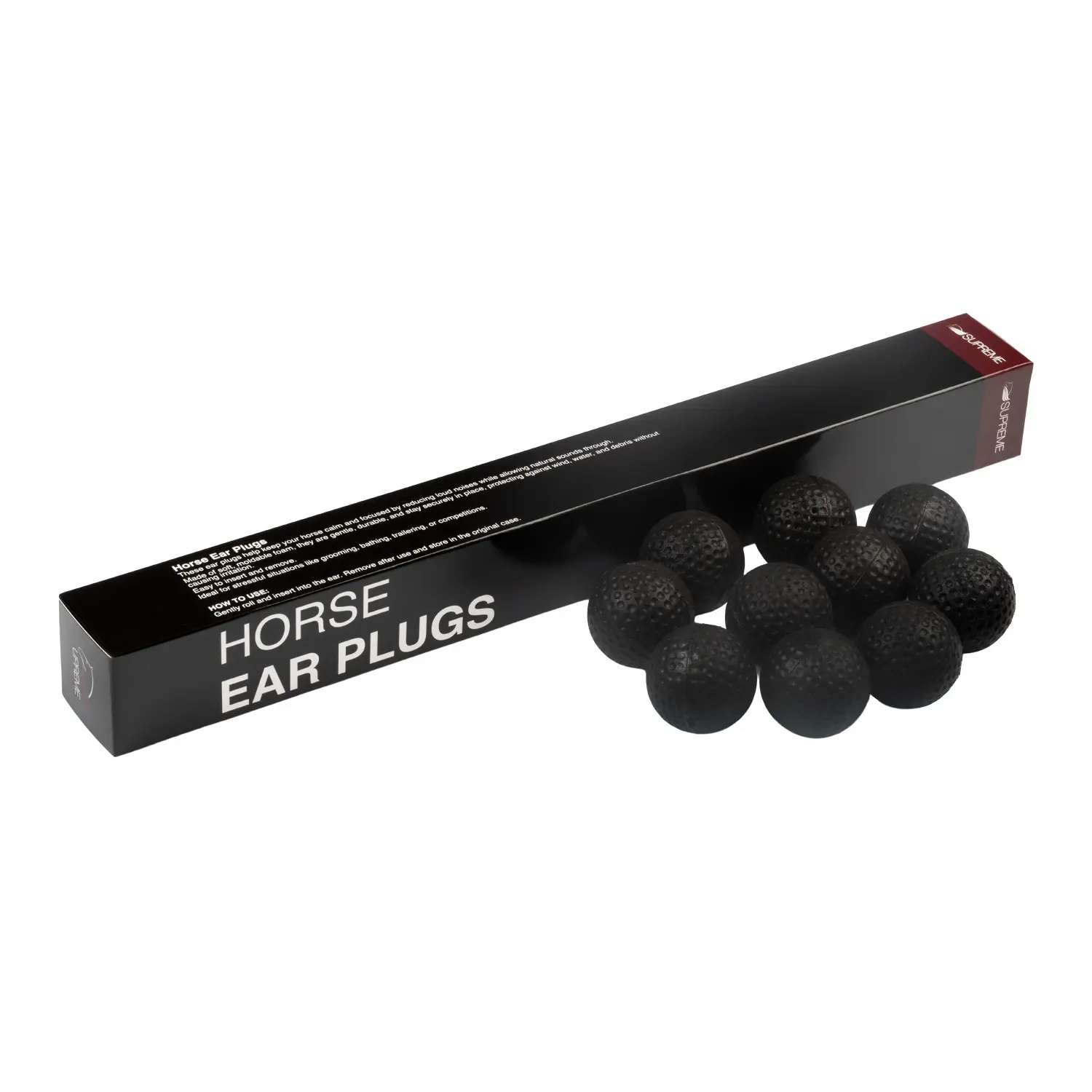 Supreme Noir Ohrstöpsel Für Pferde (X5)