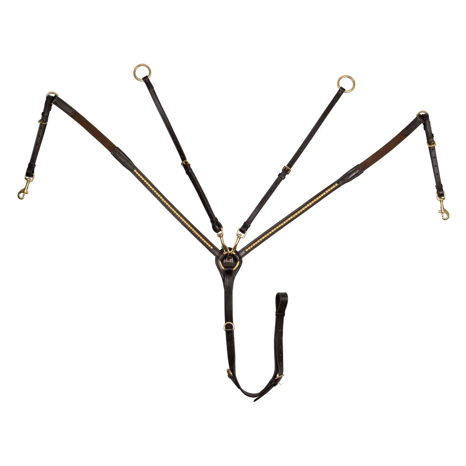 Leather hunting collar with brass fork Supreme