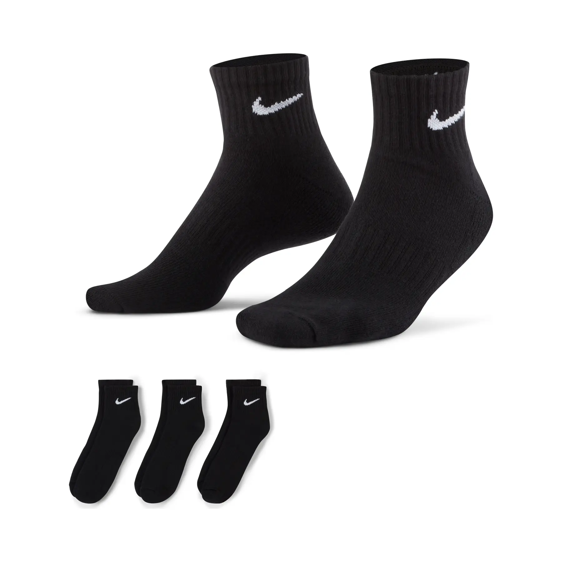 Nike - Calzini Unisex Confezione da 3, per donna, Nero, Größe 38-42