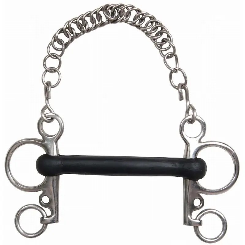 Straight pelham rubber horse bit T de T