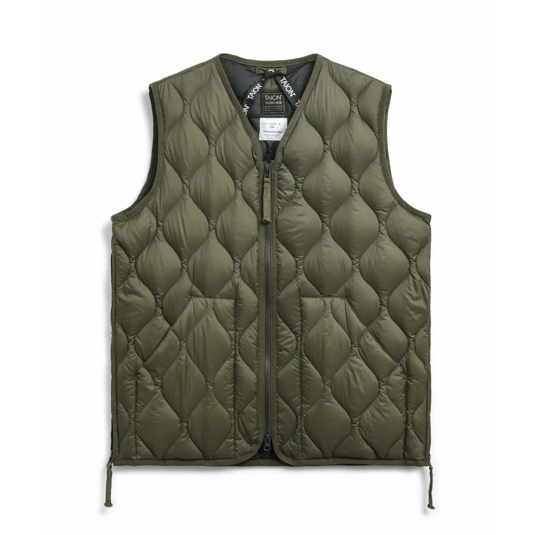 Giacca militare con scollo a V e cerniera a W Taion Coquille souple
