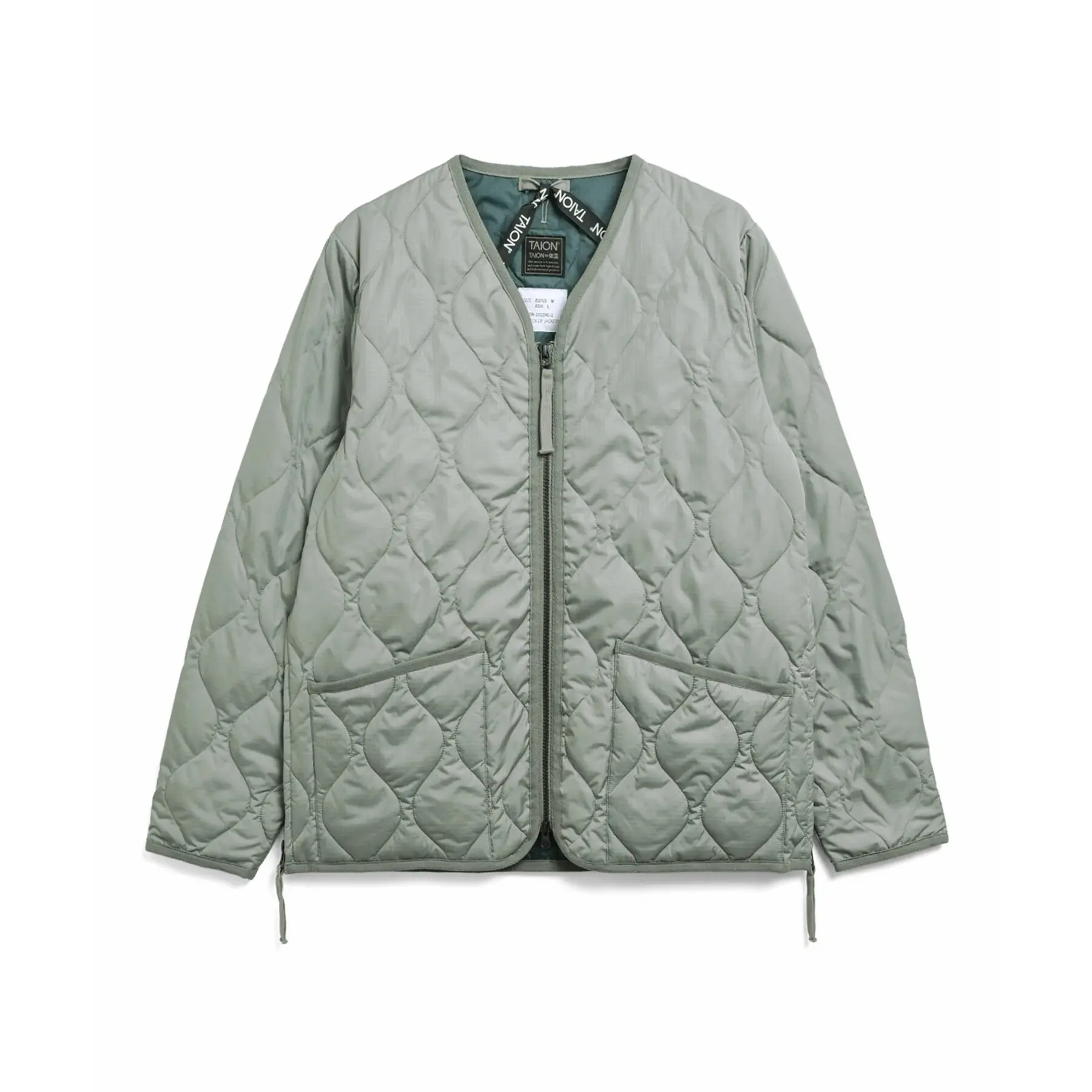 Giacca militare con zip e scollo a V Taion
