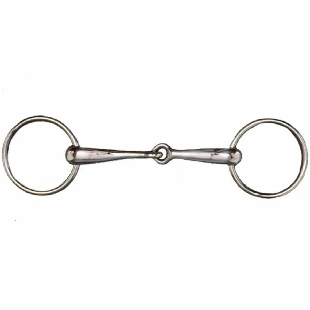 Single broken stainless steel snaffle bit with medium mouthpiece Tattini