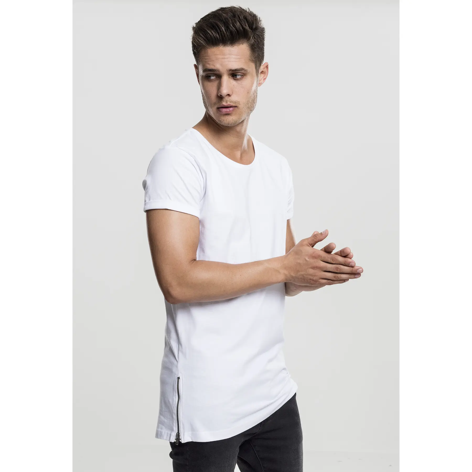 T-shirt Urban Classic long shaped zip