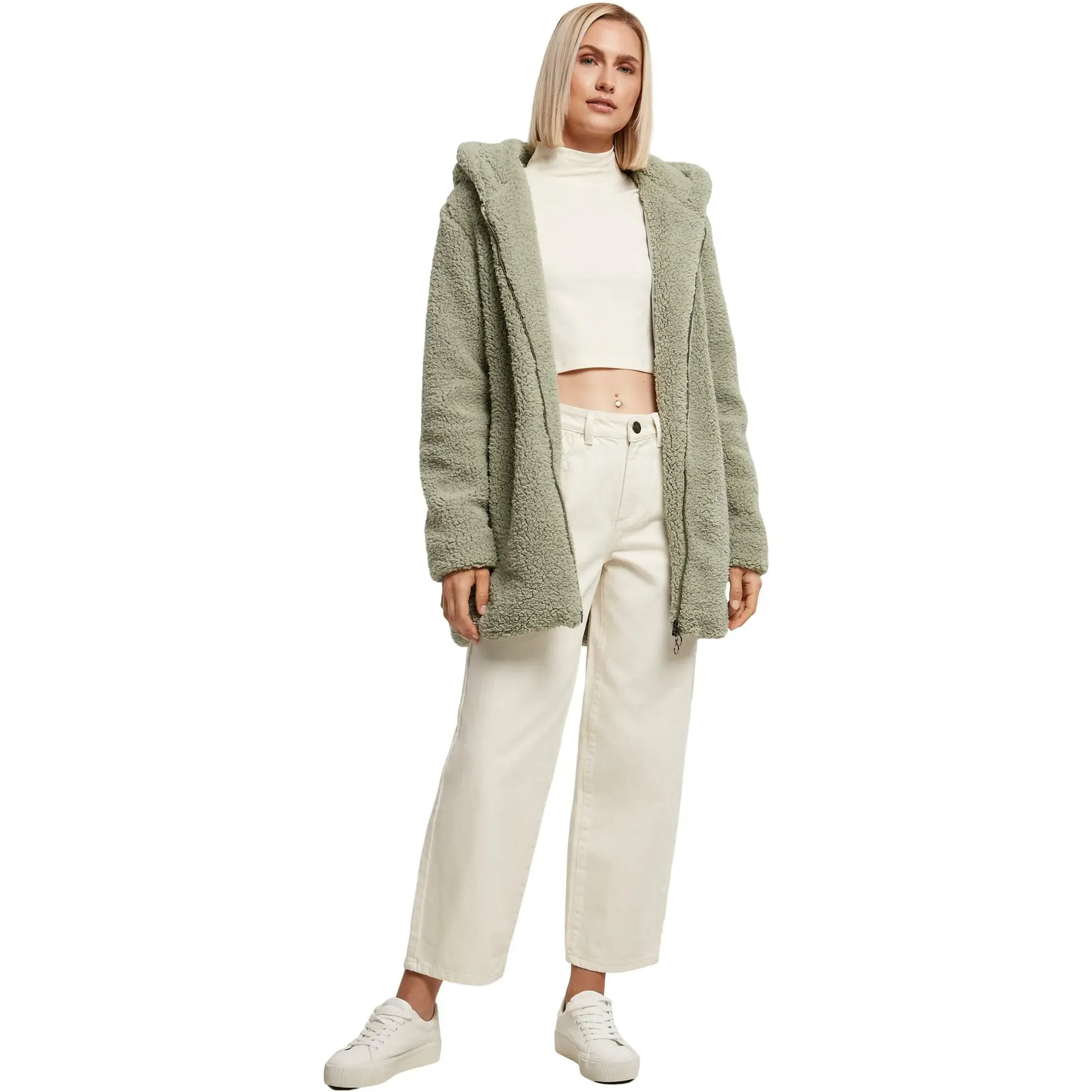 Felpa con cappuccio donna Urban Classics Sherpa