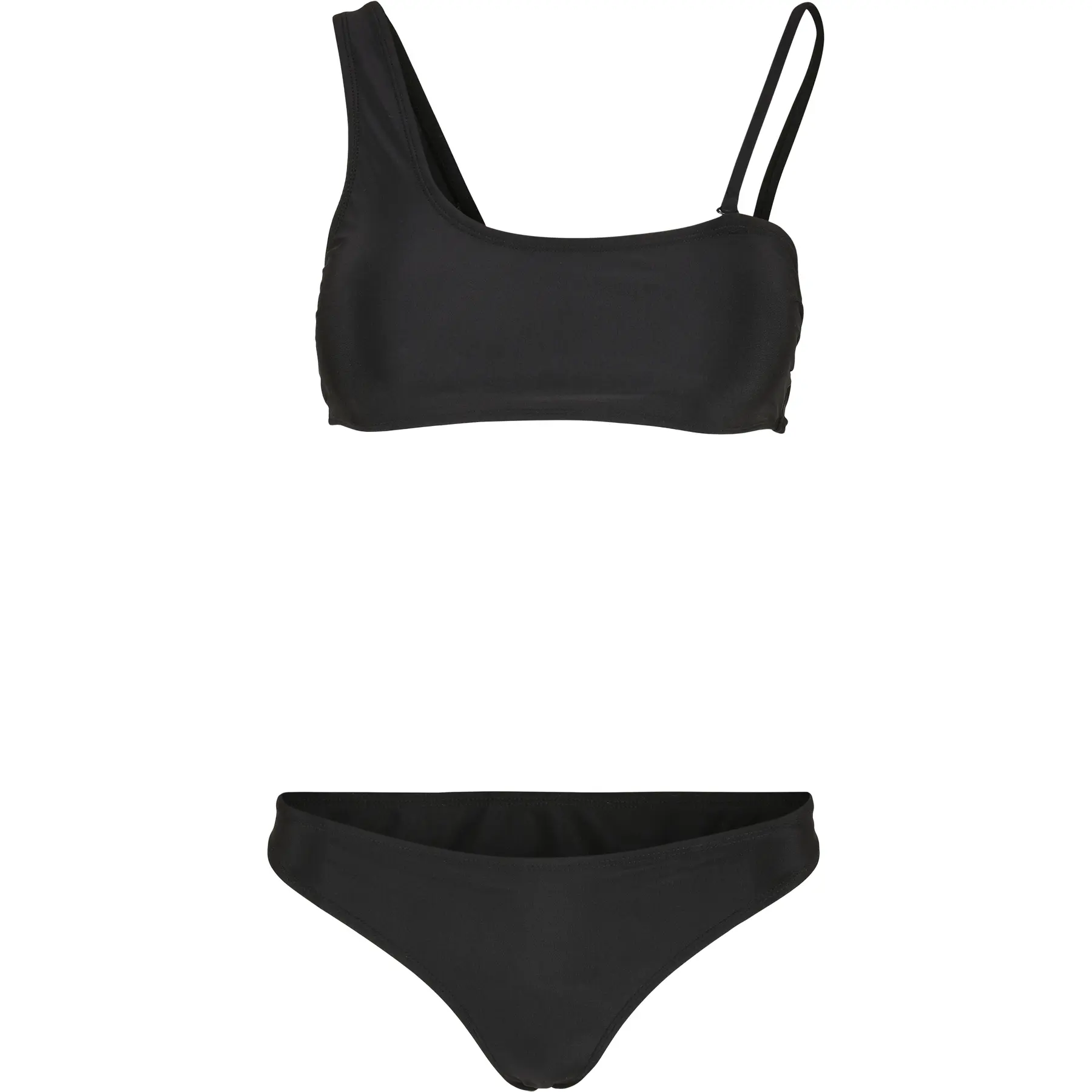 Urban Classics - Recycled Asymmetric Tank Top Bikini set - M - Zwart