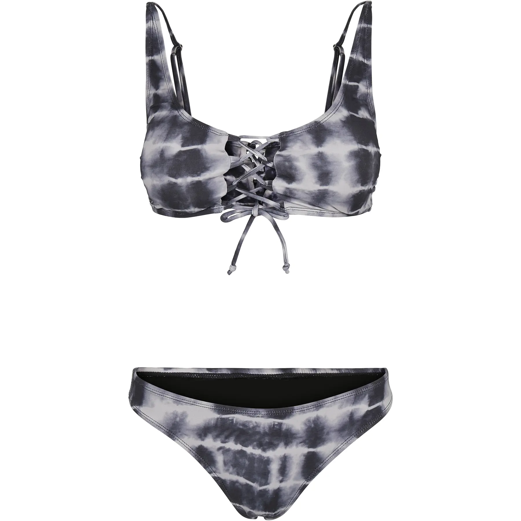Bikini für Damen Urban Classics lace up tie dye