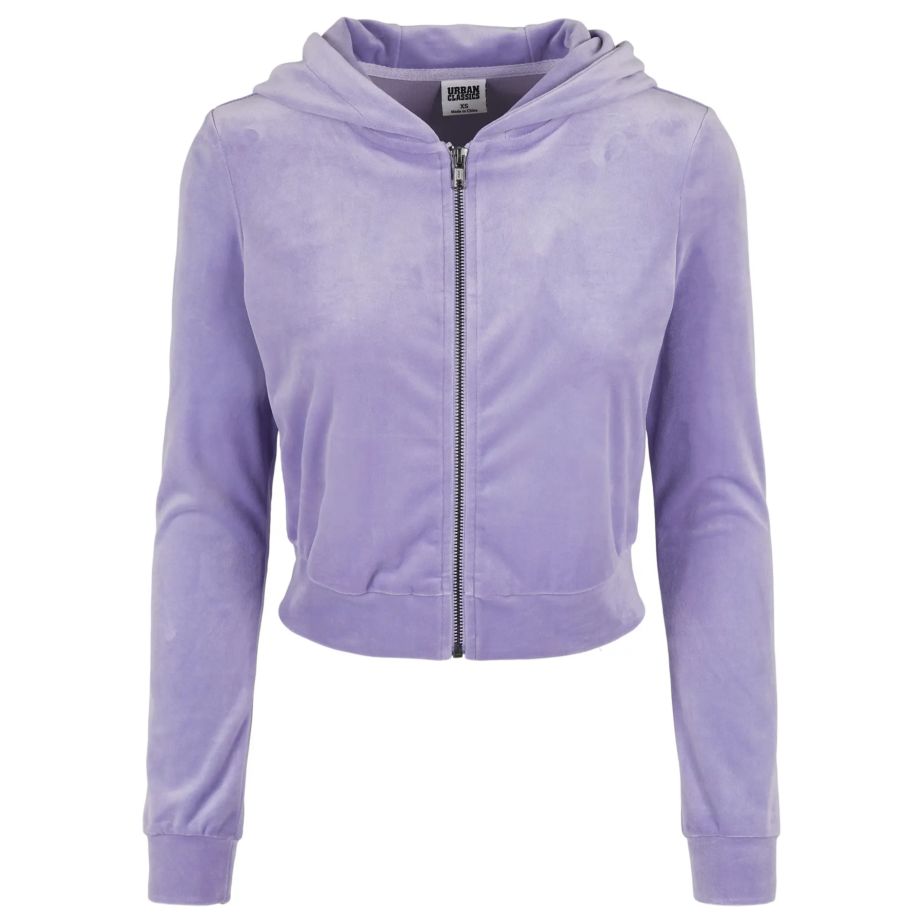Kapuzenpullover Frau große Größen Urban Classics velvet zip