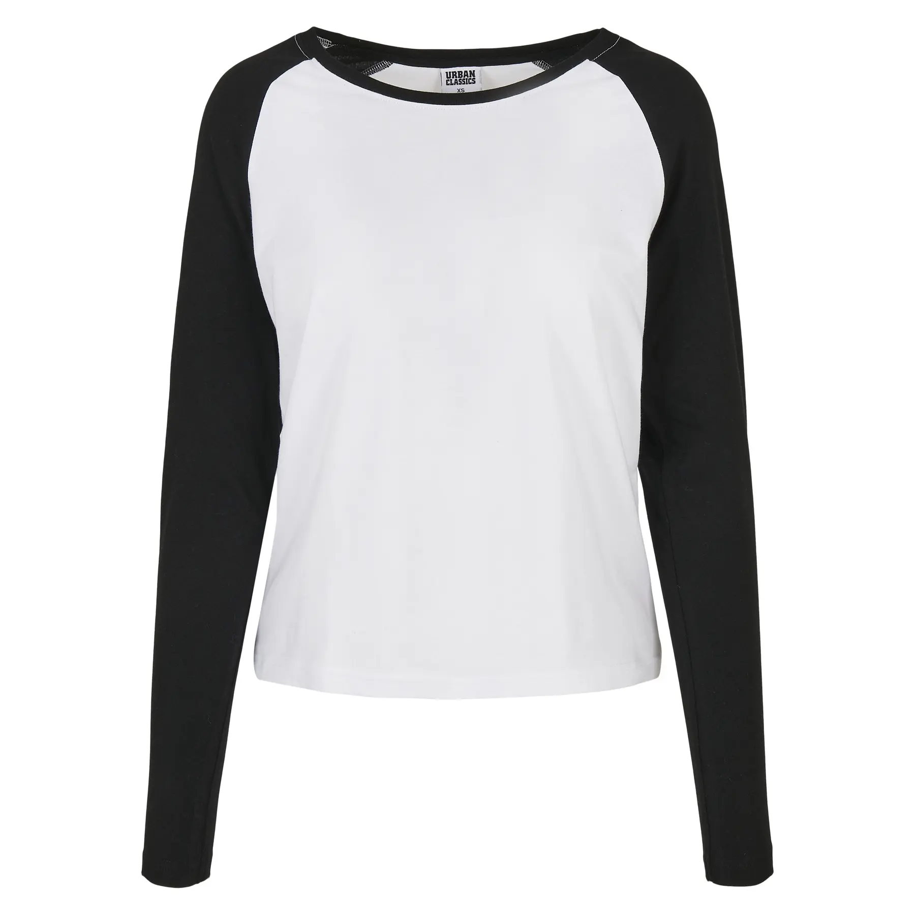 Urban Classics - Contrast Raglan Longsleeve top - S - Wit/Zwart