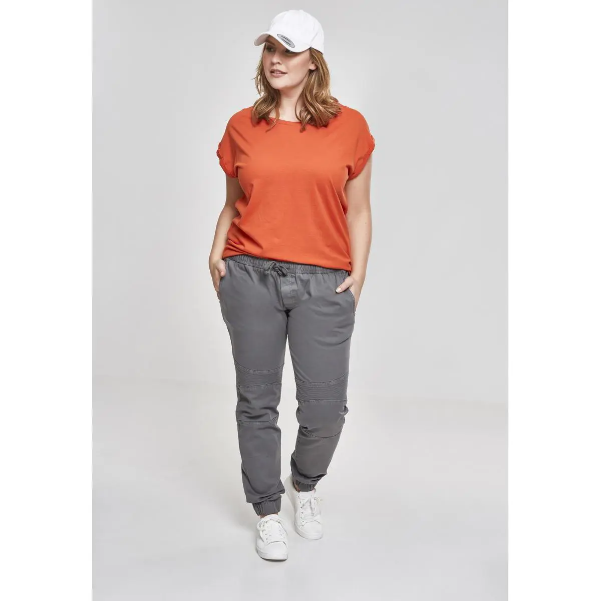 Urban Classics - Extended shoulder Dames Tshirt - 4XL - Oranje
