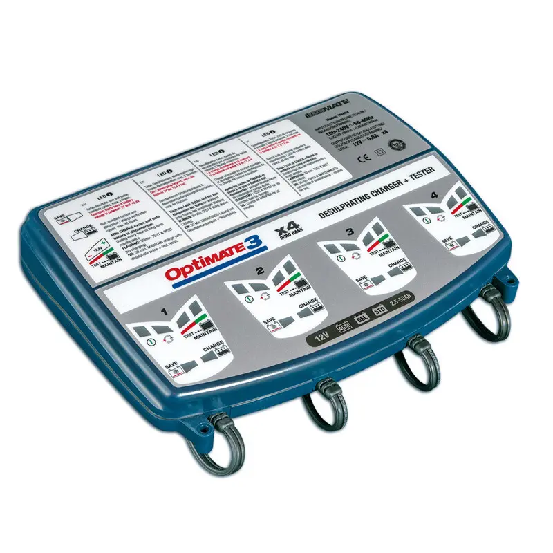 Testladegerät für Motorradbatterien Tecmate Optimate 3 X4 Tm-454 Pro
