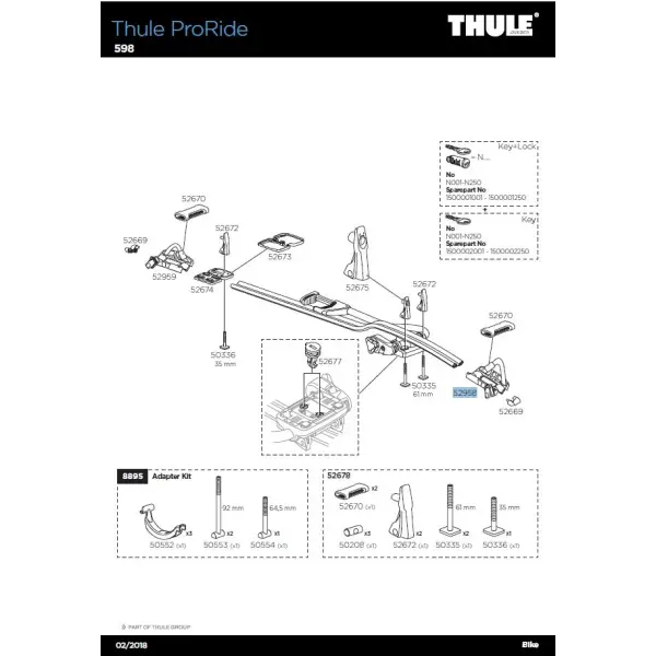 Compleet voorwielsteun Thule 598
