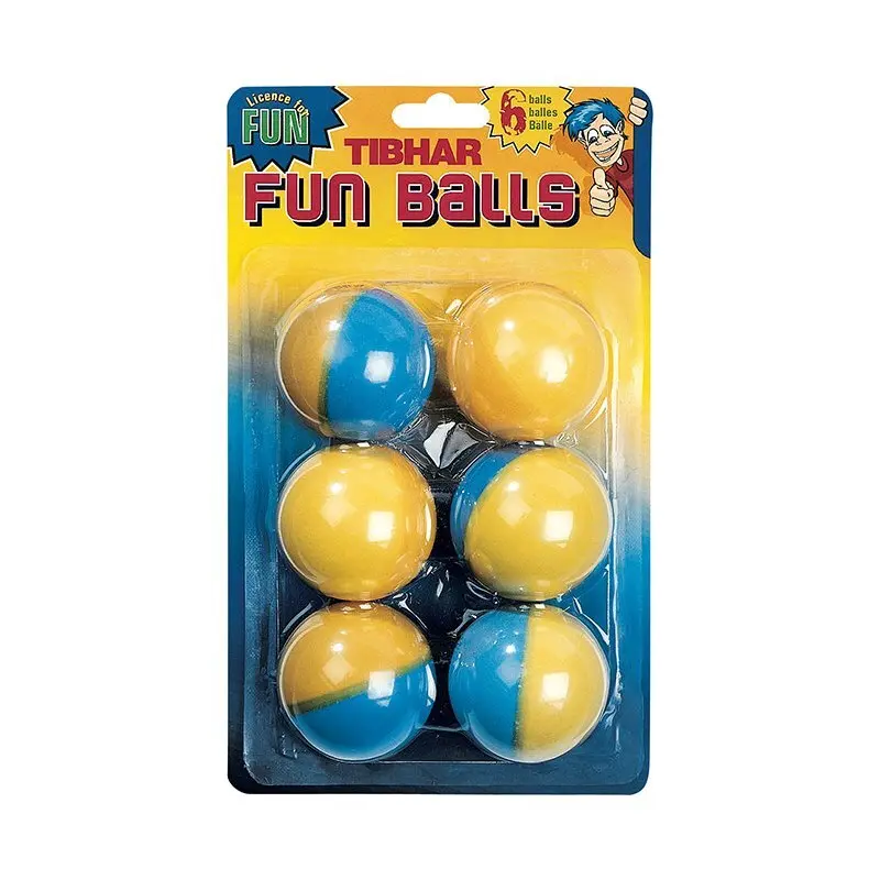 Zweifarbiger Tischtennisball Tibhar Fun (x6)