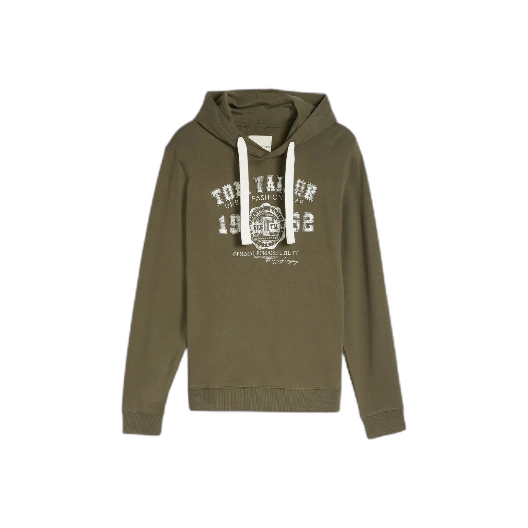 Tom Tailor - Hoodie met logo-print - Maat XXL - Black Olive