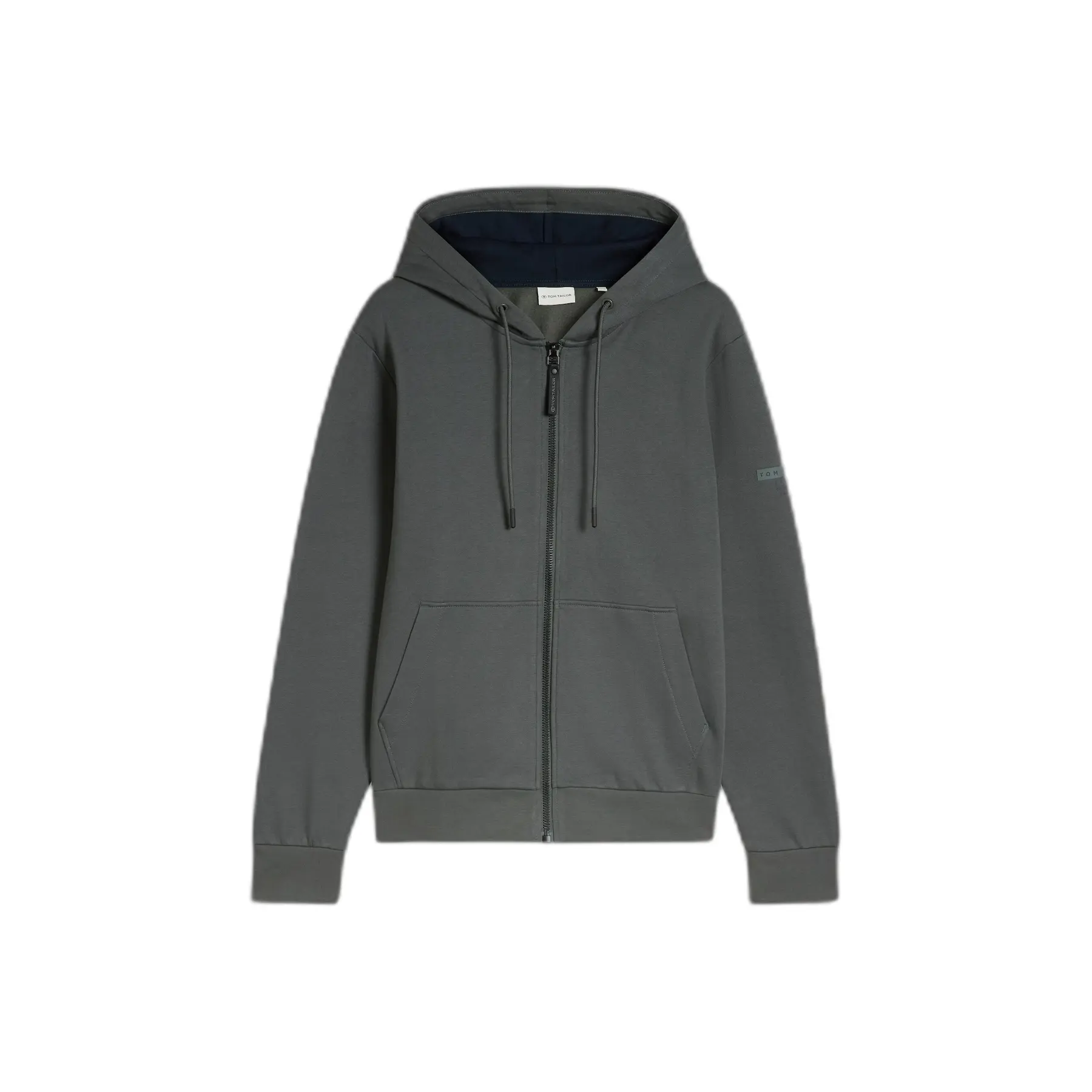 Tom Tailor - Basic hoodie-sweatjack - Maat L - Darkest Olive