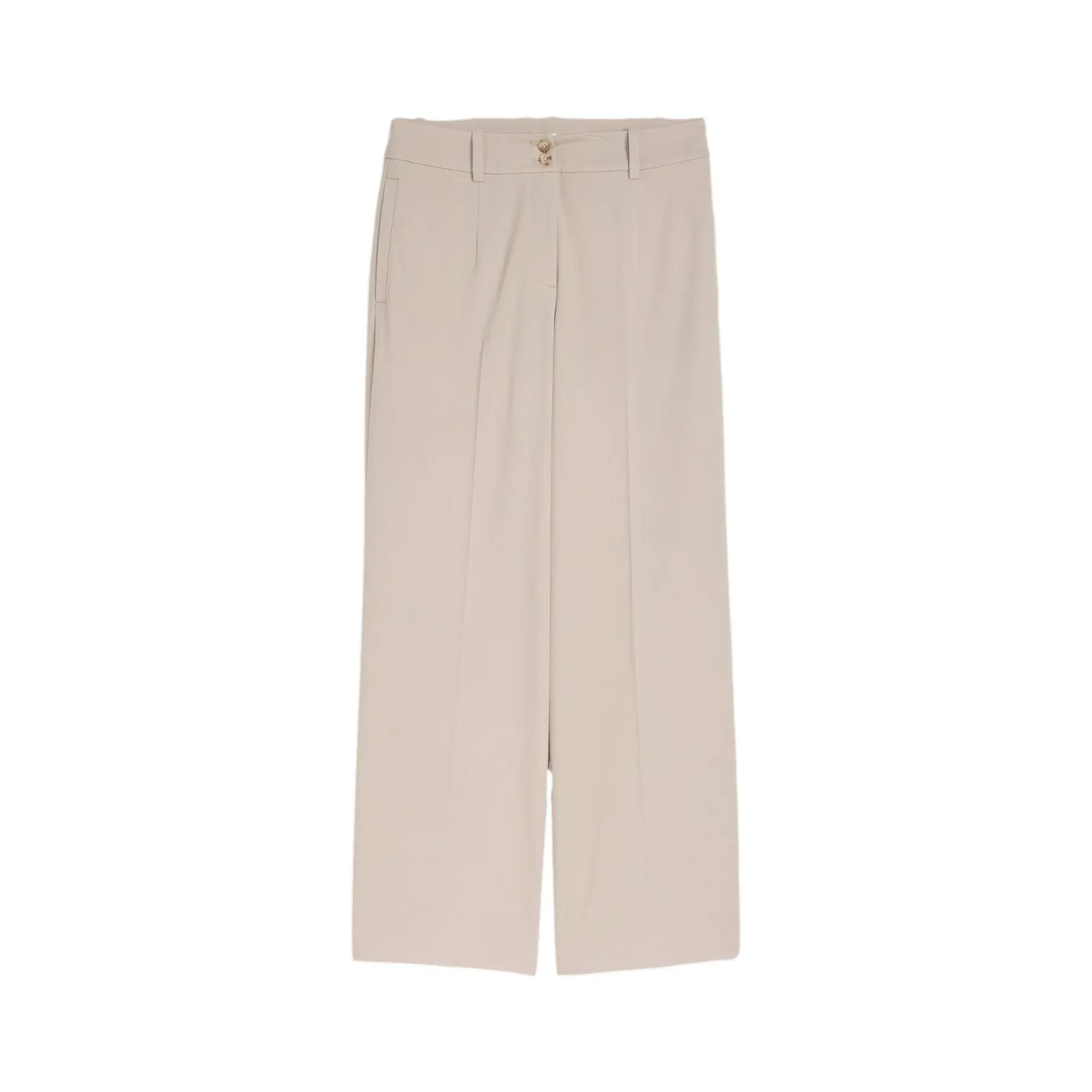 Tom Tailor - TTLEA WIDE Broek met strijkvouw - Maat 44/32 - soft taupe grey melange