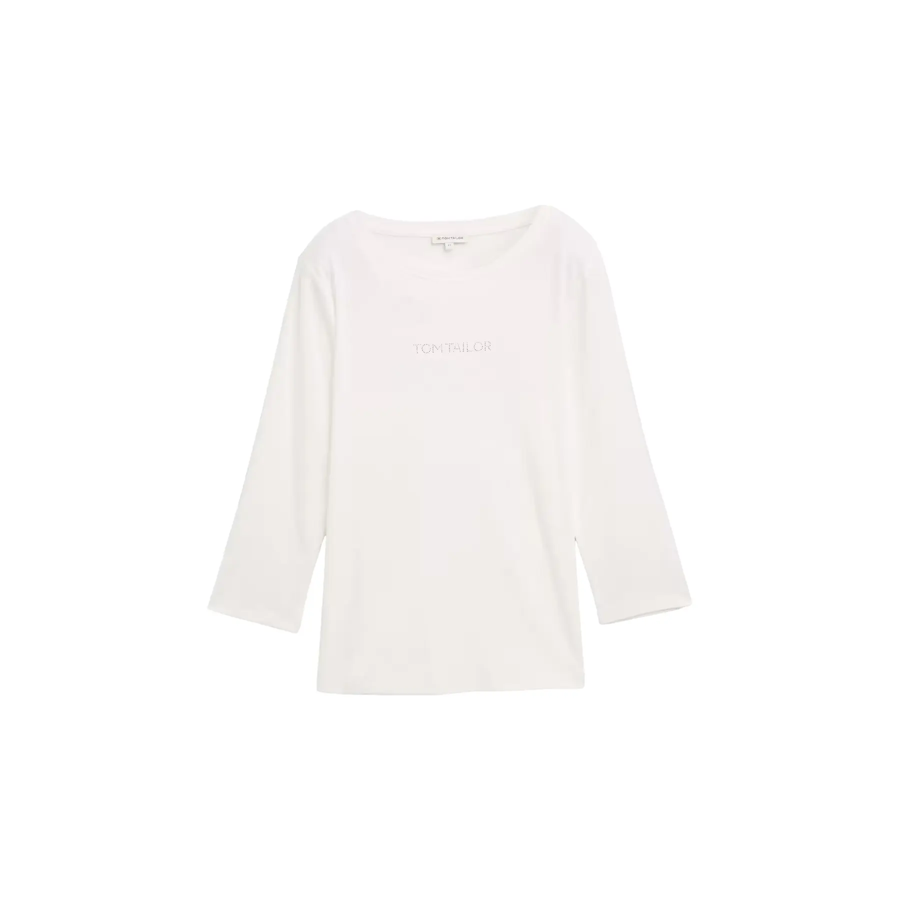 T-shirt maniche lunghe davanti glitterato logo donna Tom Tailor