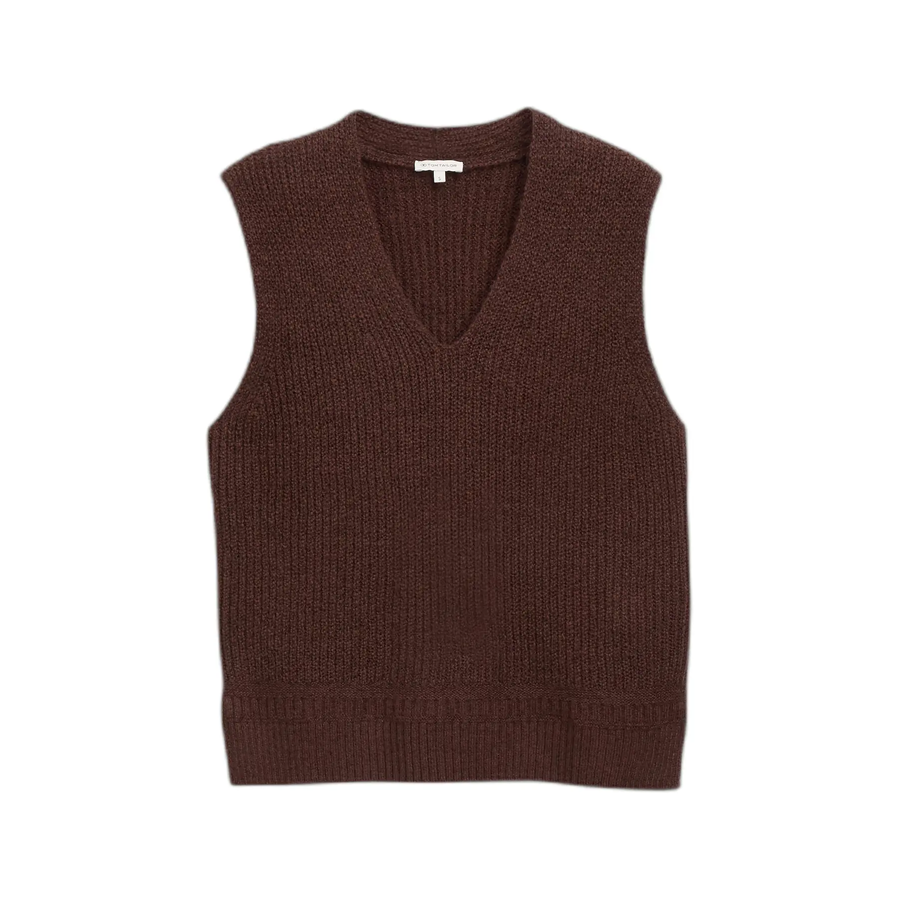 Pull col V senza maniche in maglia donna Tom Tailor