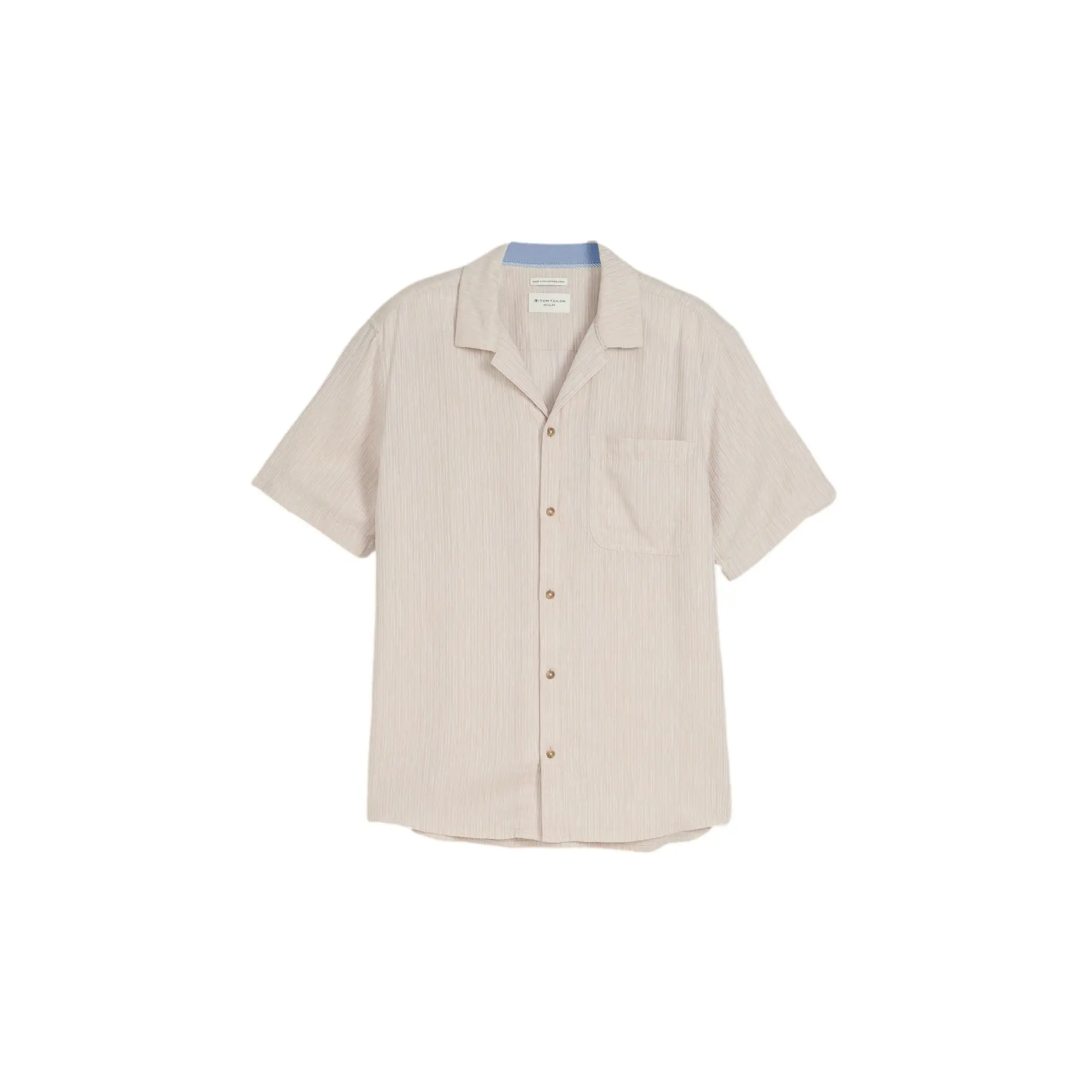 Camicia strutturata in cotone e lino Tom Tailor