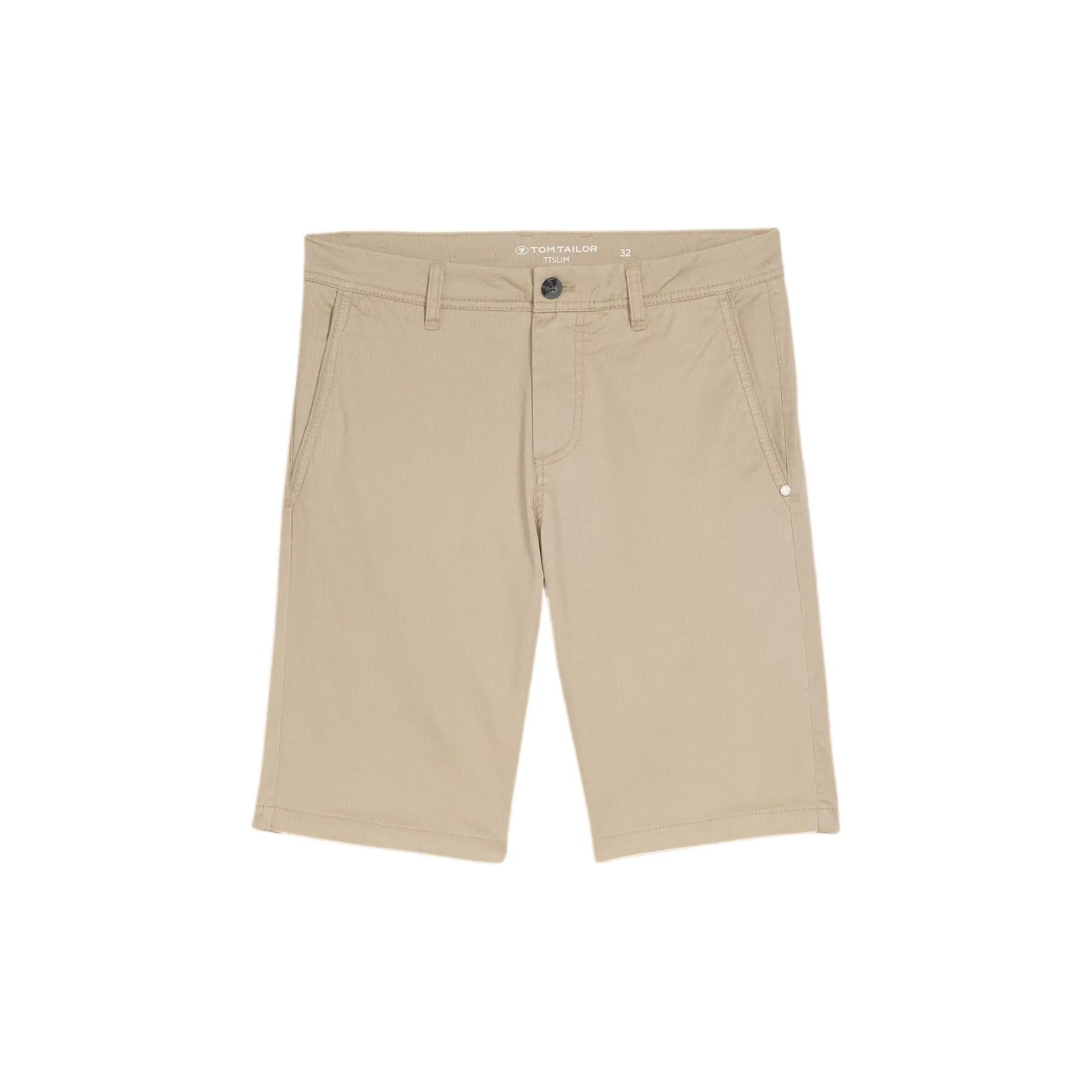 Tom Tailor - TTSLIM chino-short - Maat 28 - beige mini geometric print