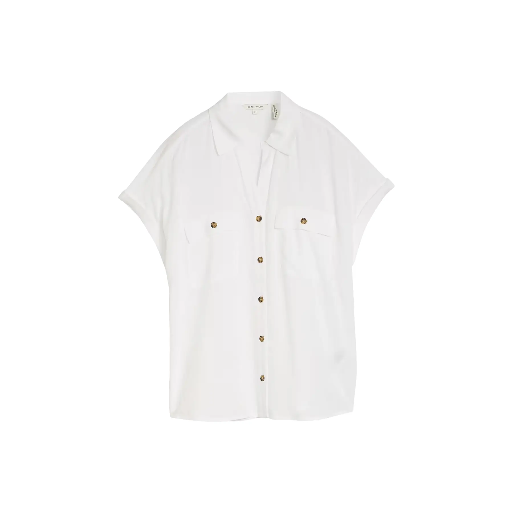 Effen blouse met zakken dames Tom Tailor