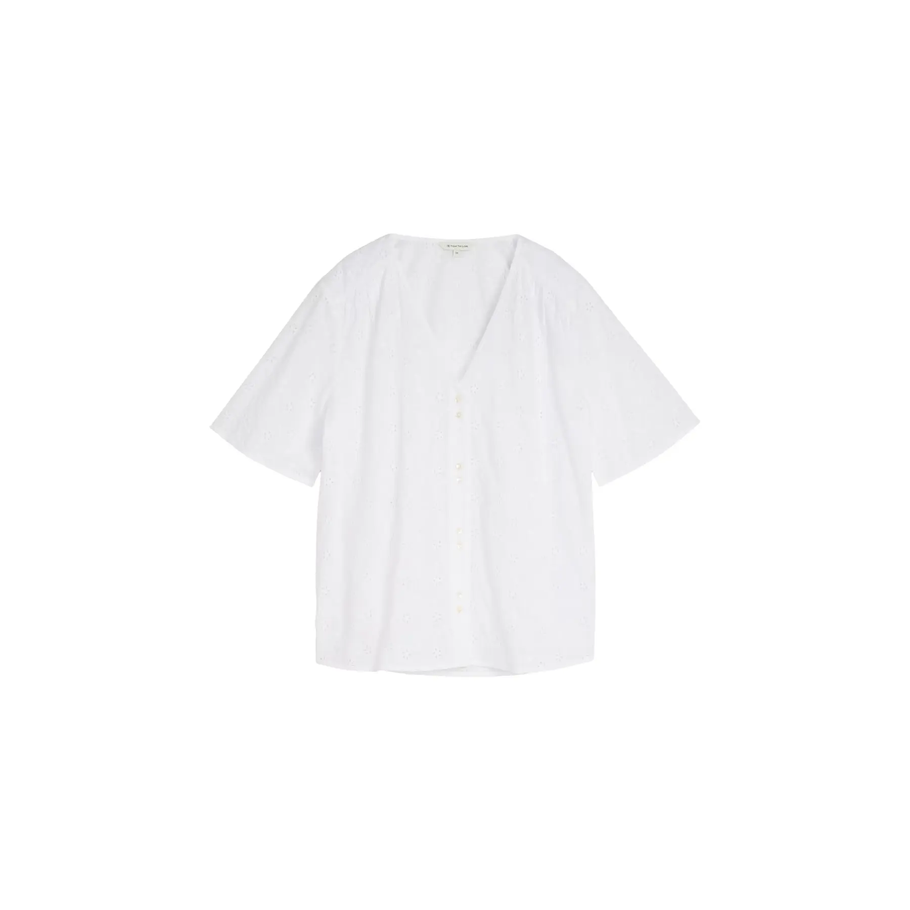 V-hals Blouse Dames Tom Tailor Schiffli
