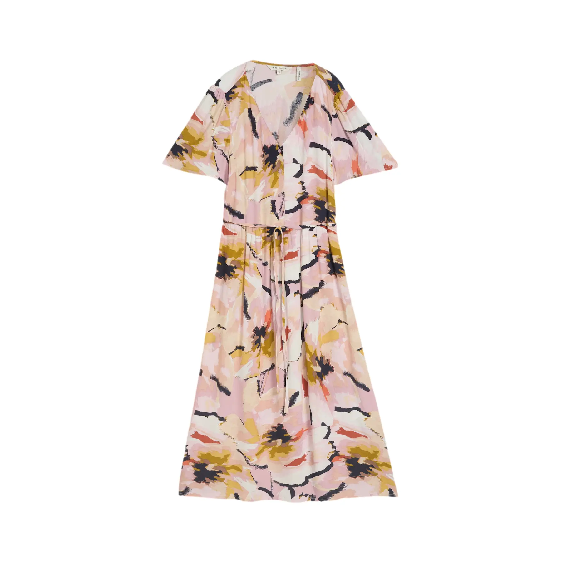 Robe à motifs mid-length scoll a V donna