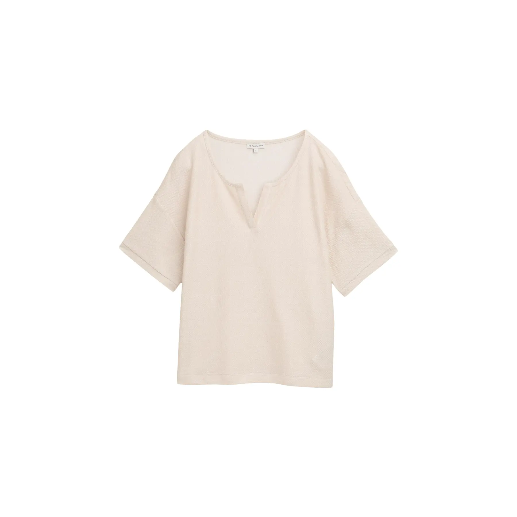 T-shirt collo tunisino strutturato donna Tom Tailor
