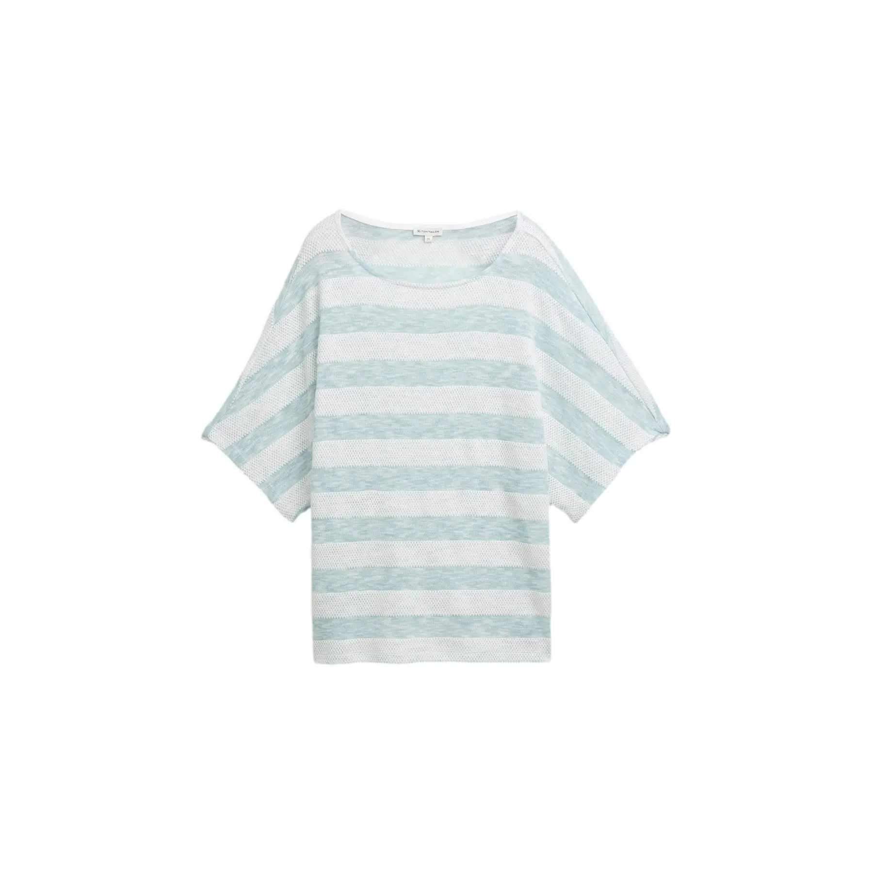 Tom Tailor - Losvallend T-shirt met vleermuismouwen - Maat S - white mint stripe