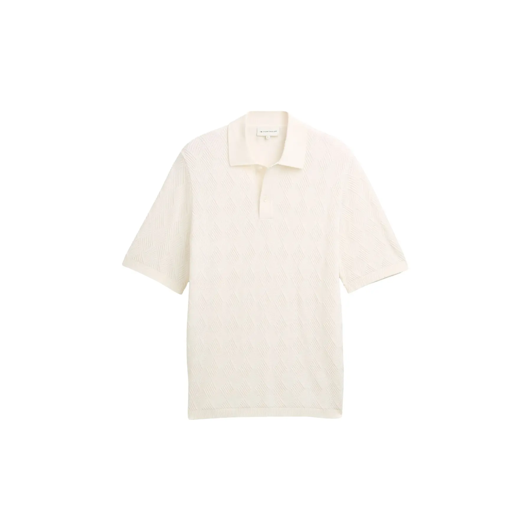 Texturiertes Rautenmuster-Polo aus Mesh Tom Tailor